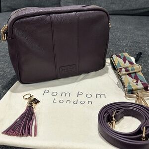 Pom Pom London City Plus bag in Plum with 2 straps
